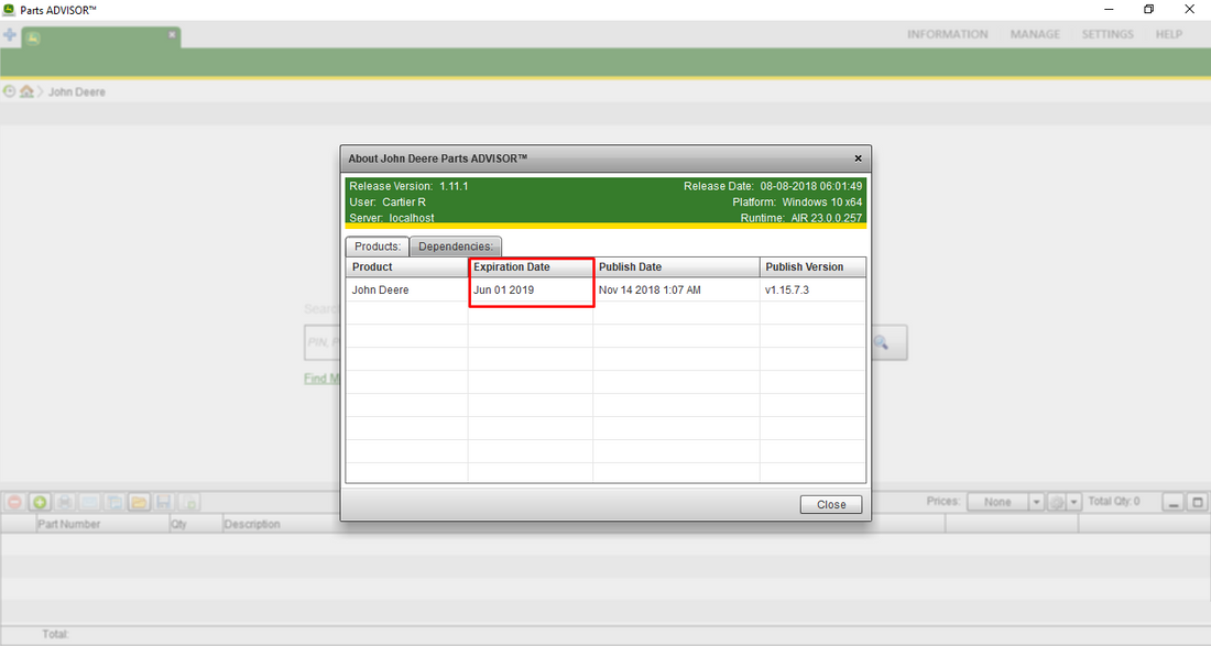 John Deere Parts Advisor 2019 EPC -John Deere & Hitachi Models (CF & AG & CCE ) Parts Manuals Software 2019